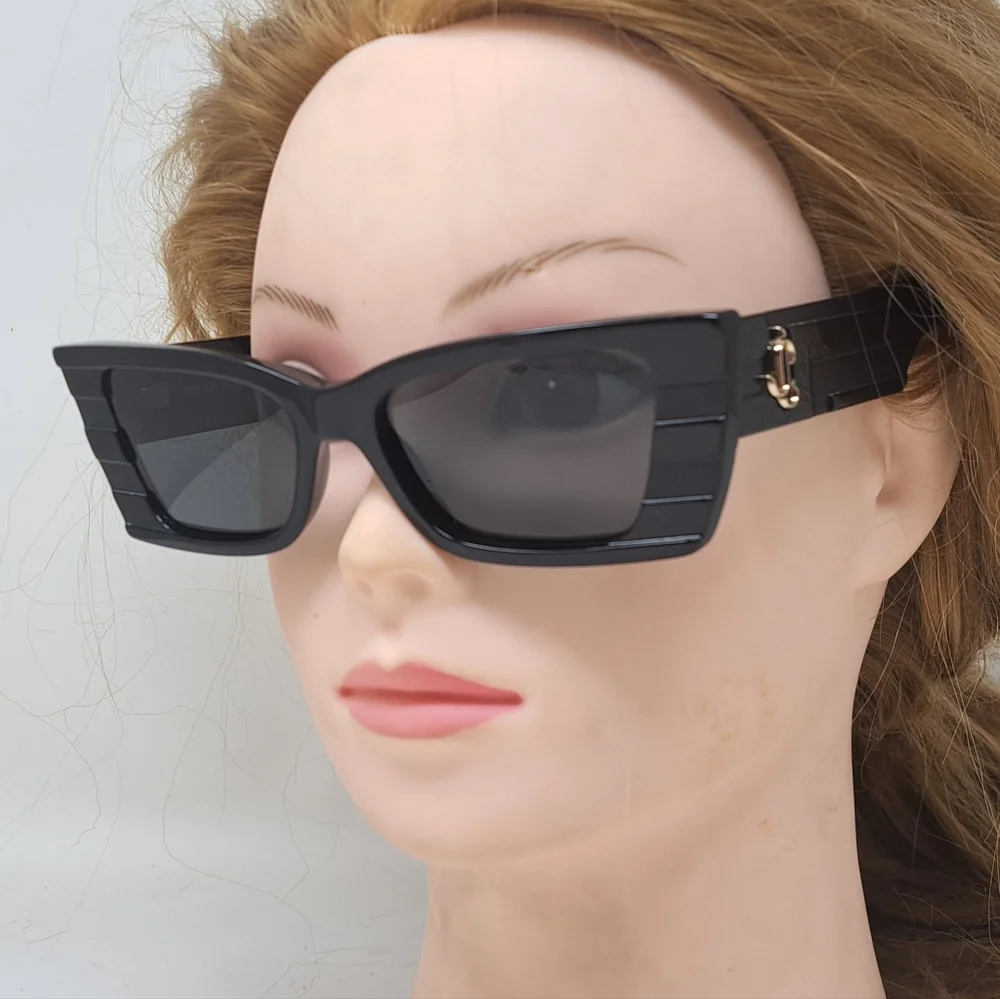 NWT Jimmy Choo Avenue Motif Tatum Sunglasses Matte Black Gray JC5009 53-17-140 - Picture 1 of 15